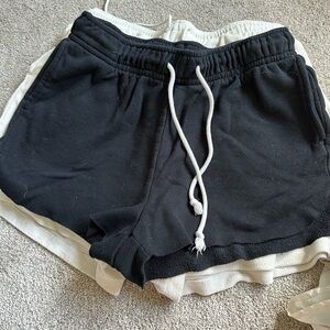 Universal Thread Black Athletic Layered Shorts with White Drawstring